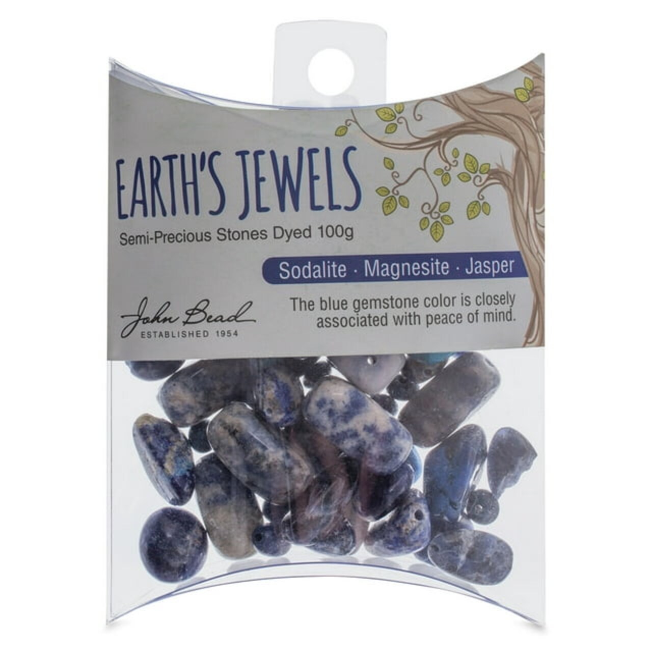 Earth's Jewels Natural Stone Bead Assortment Blue Sodalite Magnesite Jasper Dyed